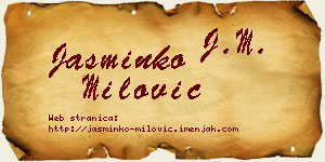 Jasminko Milović vizit kartica